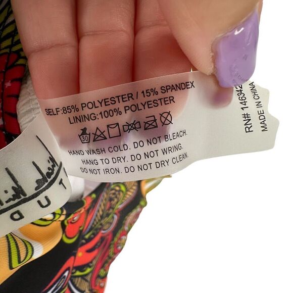 Nicole Miller Swimsuit One Piece Size M NEW Paisley Floral Bohemian Multicolor - Picture 7 of 9